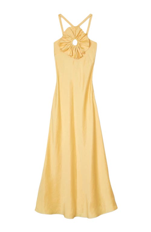 Sandro Floral Detail Maxi Dress In Yellow