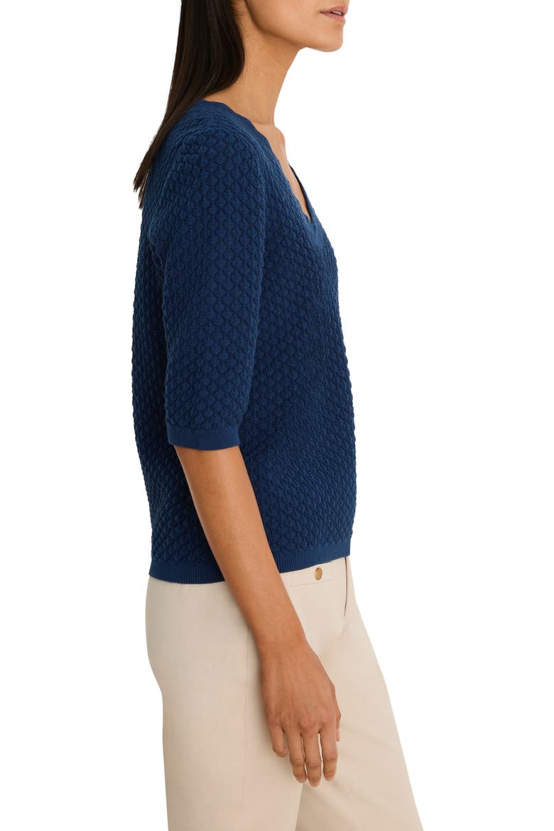 Scallop Textured Sweater, Alternate, color, RICH INDIGO
