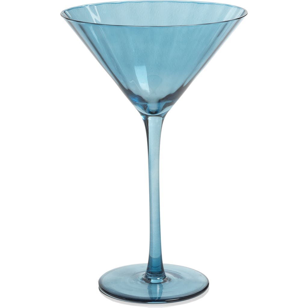 Zodax Malden Optic Set Of 4 Martini Glasses In Blue