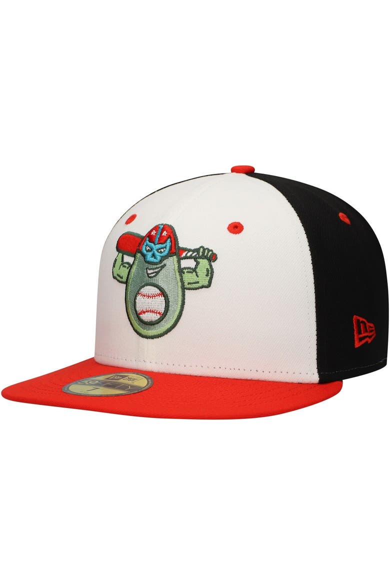 Men's New Era White Avocados Luchadores de Down East Copa de la Diversión 59FIFTY Fitted Hat, Main, color, White