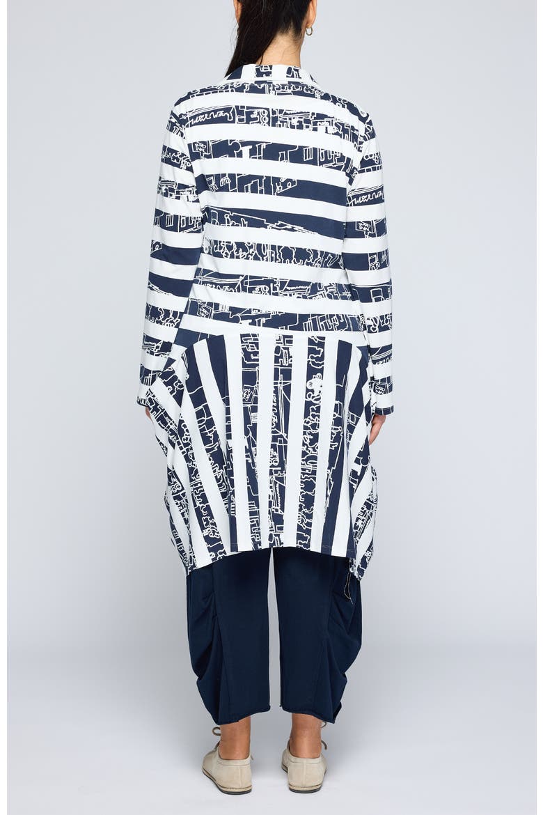 Vespera Striped Voluminous Jacket, Alternate, color, Navy