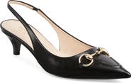 Gucci Horse Bit Kitten Heel Slingback Pump
