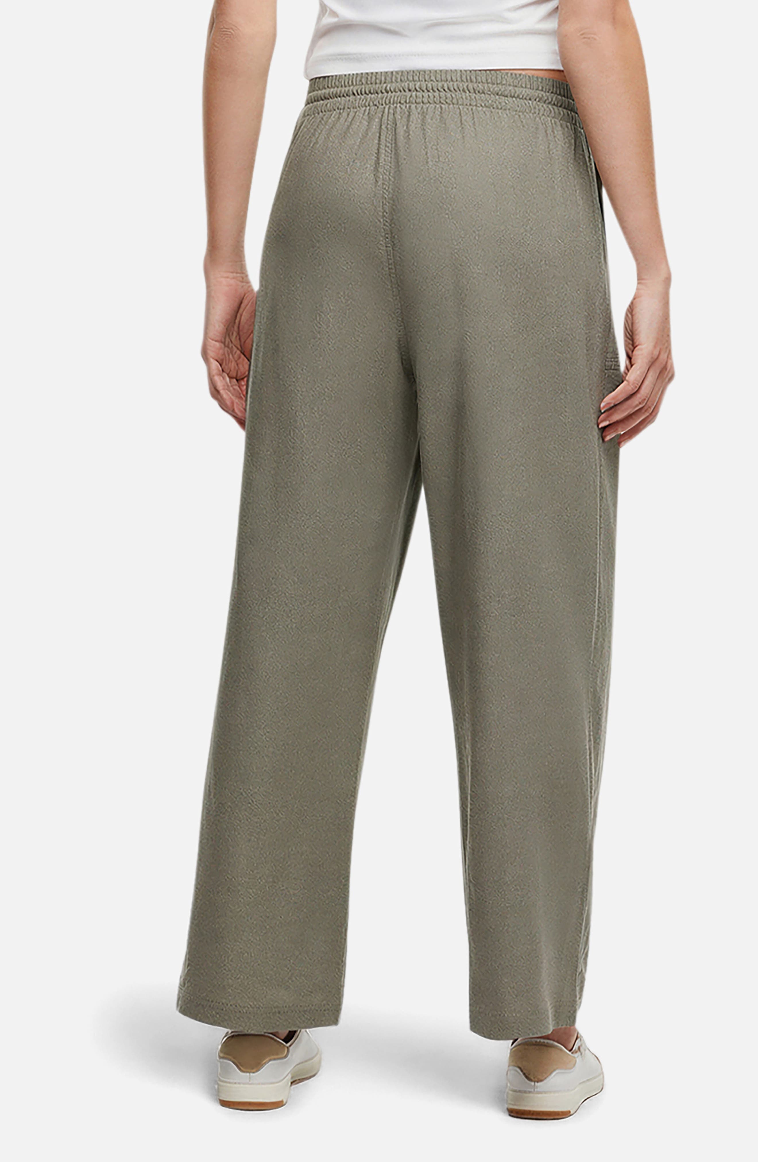 Drawstring Linen Blend Ankle Wide Leg Pants - image 4