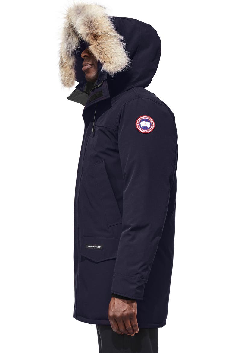 Langford Slim Fit Down Parka with Genuine Coyote Fur Trim, Alternate, color, ADMIRAL BLUE