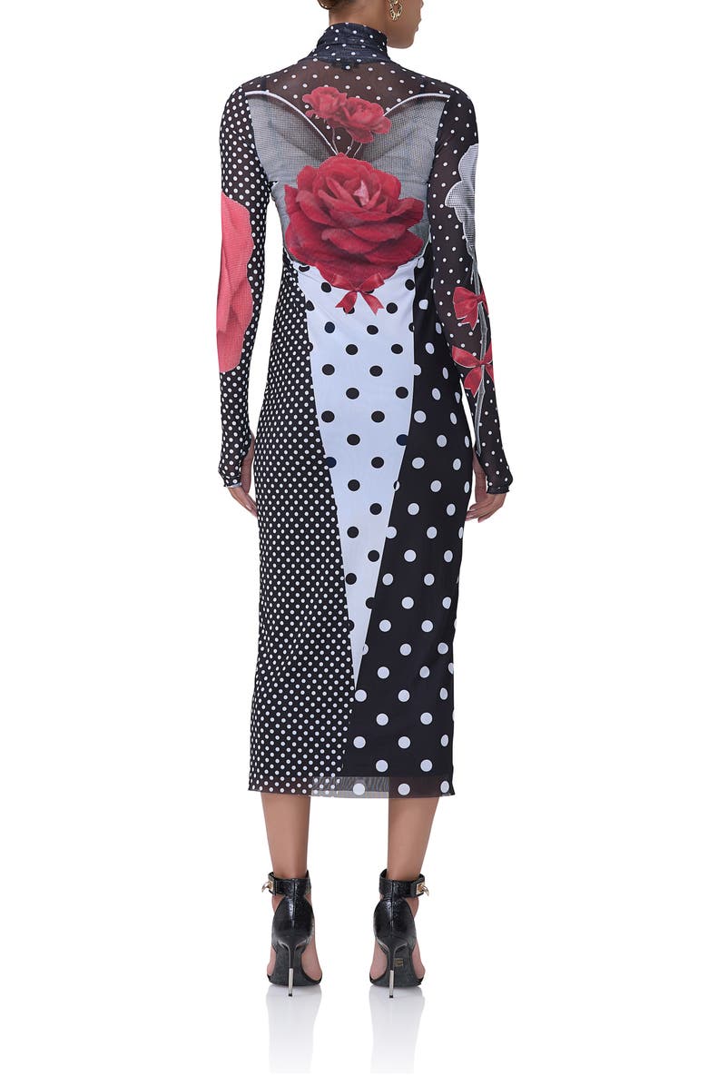 AFRM Shailene Long Sleeve Turtleneck Mesh Dress, Alternate, color,