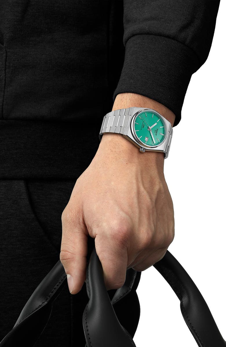 Tissot PRX Auto Powermatic 80 Bracelet Watch, 40mm, Alternate, color, Silver/ Light Green