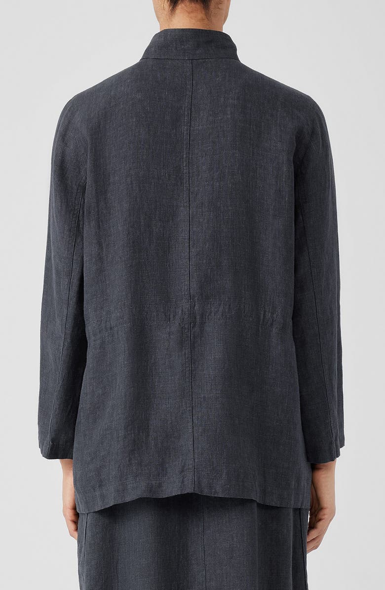 Eileen Fisher Stand Collar Organic Linen Jacket, Alternate, color, 