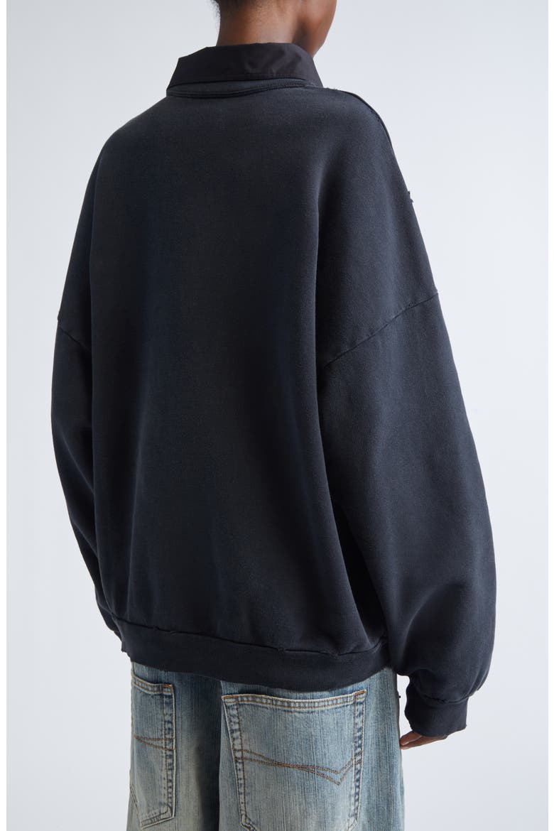 BB Logo Embroidered Distressed Sweatshirt, Alternate, color, 1041 FADED WASHED BLACK