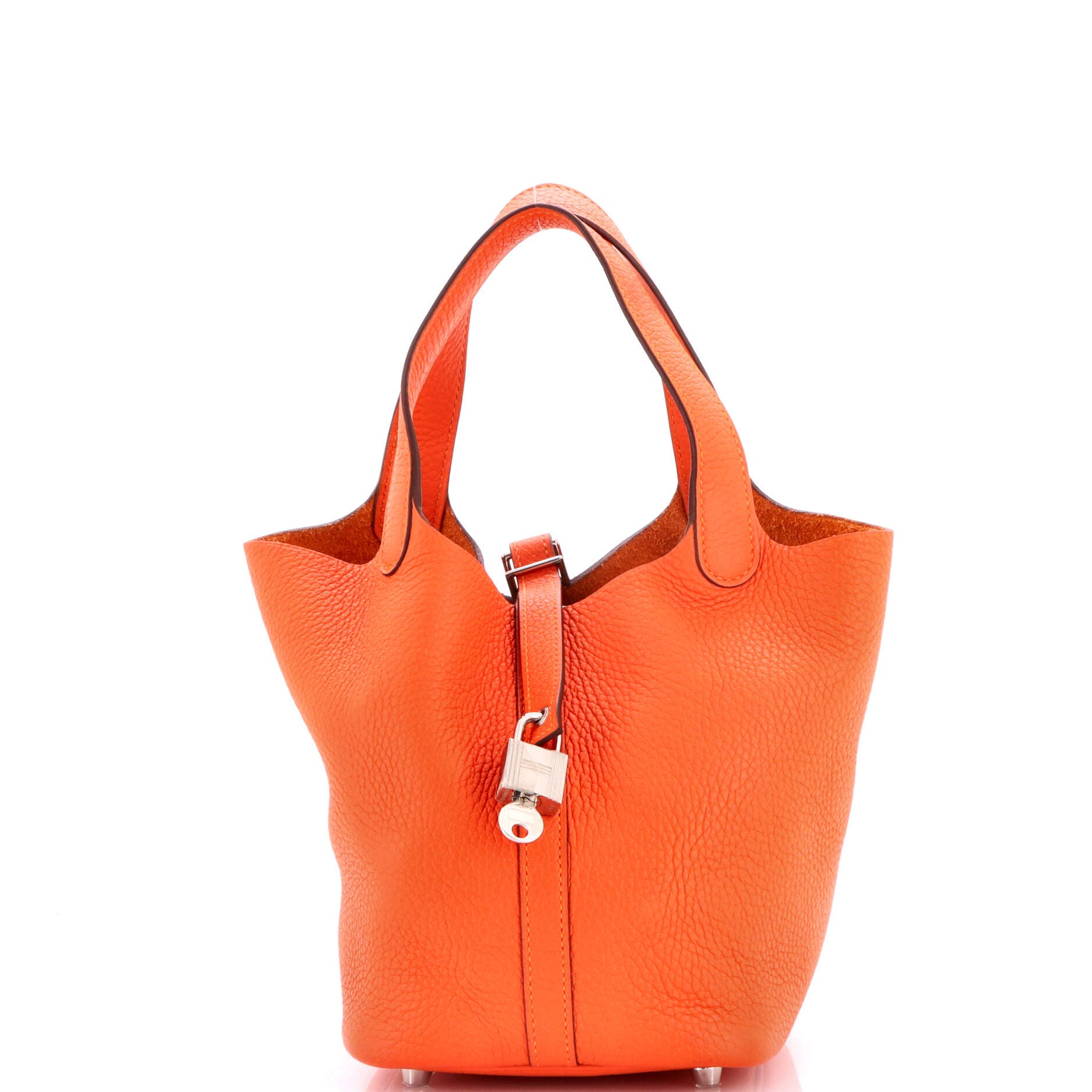 Pre-Owned Hermes Picotin Lock Bag Clemence PM, Main, color, Feu