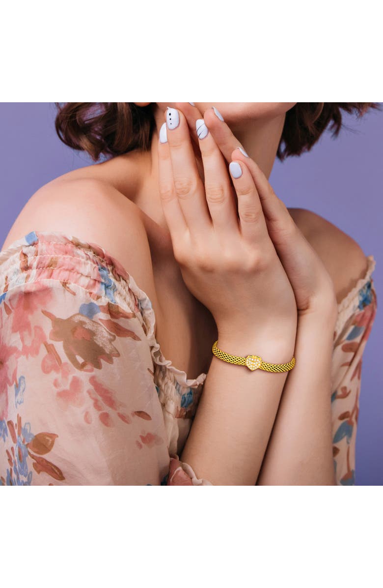 Julianna B. Cubic Zirconia Heart Flexible Bracelet, Alternate, color,