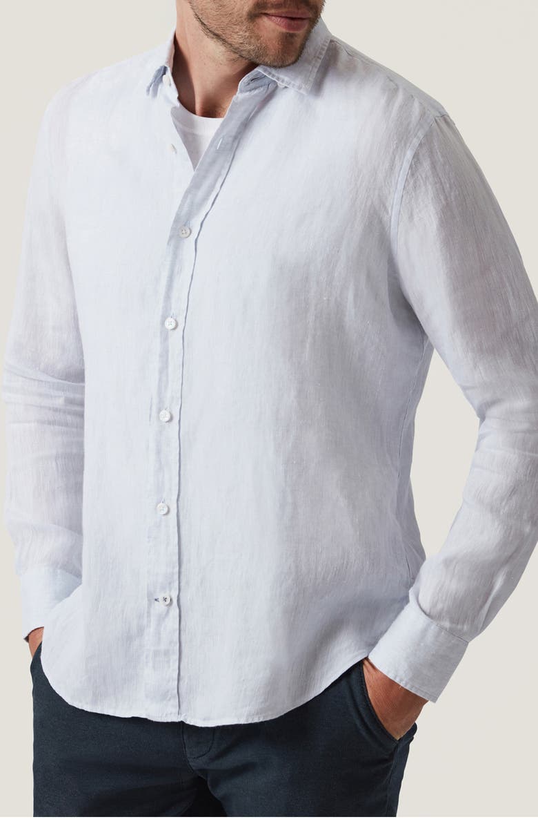 34 Heritage Regular Fit Linen Chambray Button-Up Shirt, Alternate, color, Chalk