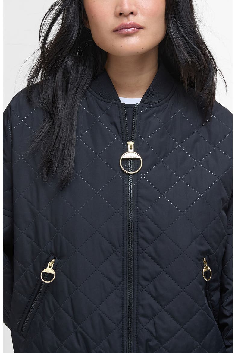 Emlyn Quilted Bomber Jacket, Alternate, color, BLACK/ ANCIENT