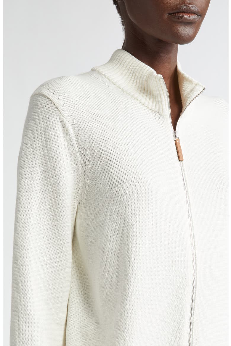 Cotton & Silk Knit Bomber Jacket, Alternate, color, CLOUD IVORY