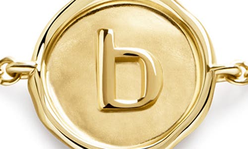 Monica Vinader Initial Stamp Charm Bracelet In 14kt Solid Gold B