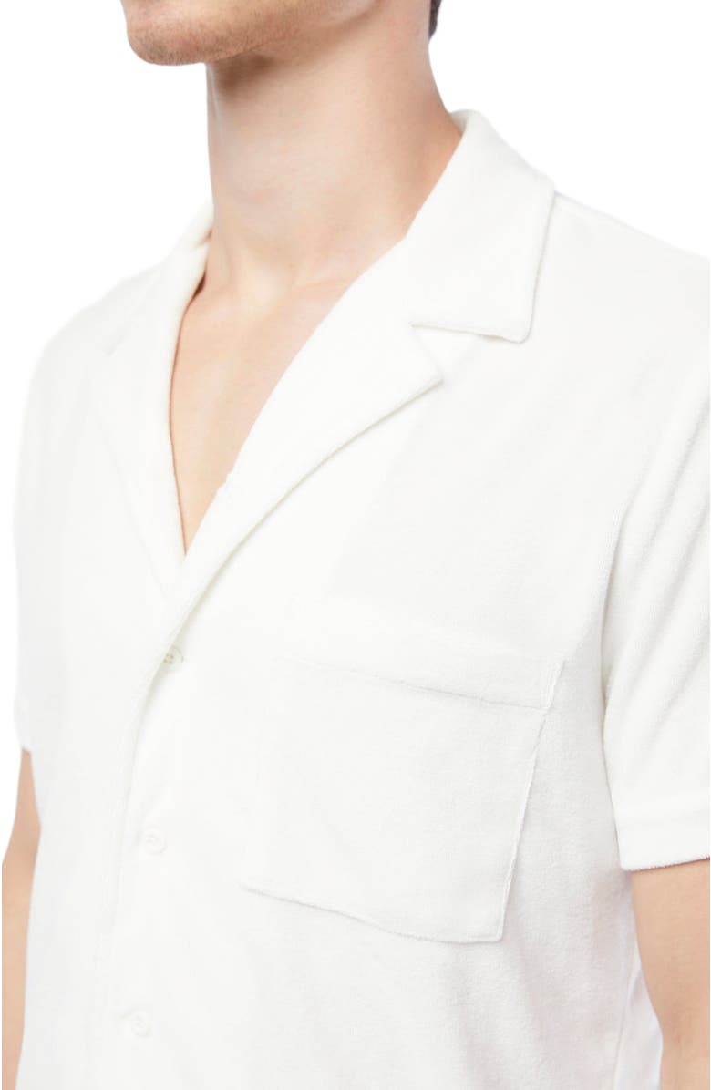 Onia Towel Terry Camp Shirt, Alternate, color, White
