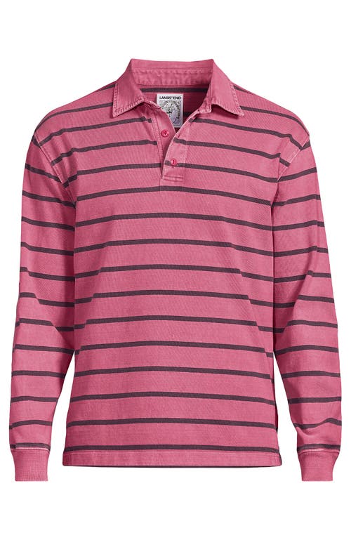 LANDS' END LANDS' END LONG SLEEVE OVERDYE RUGBY SHIRT