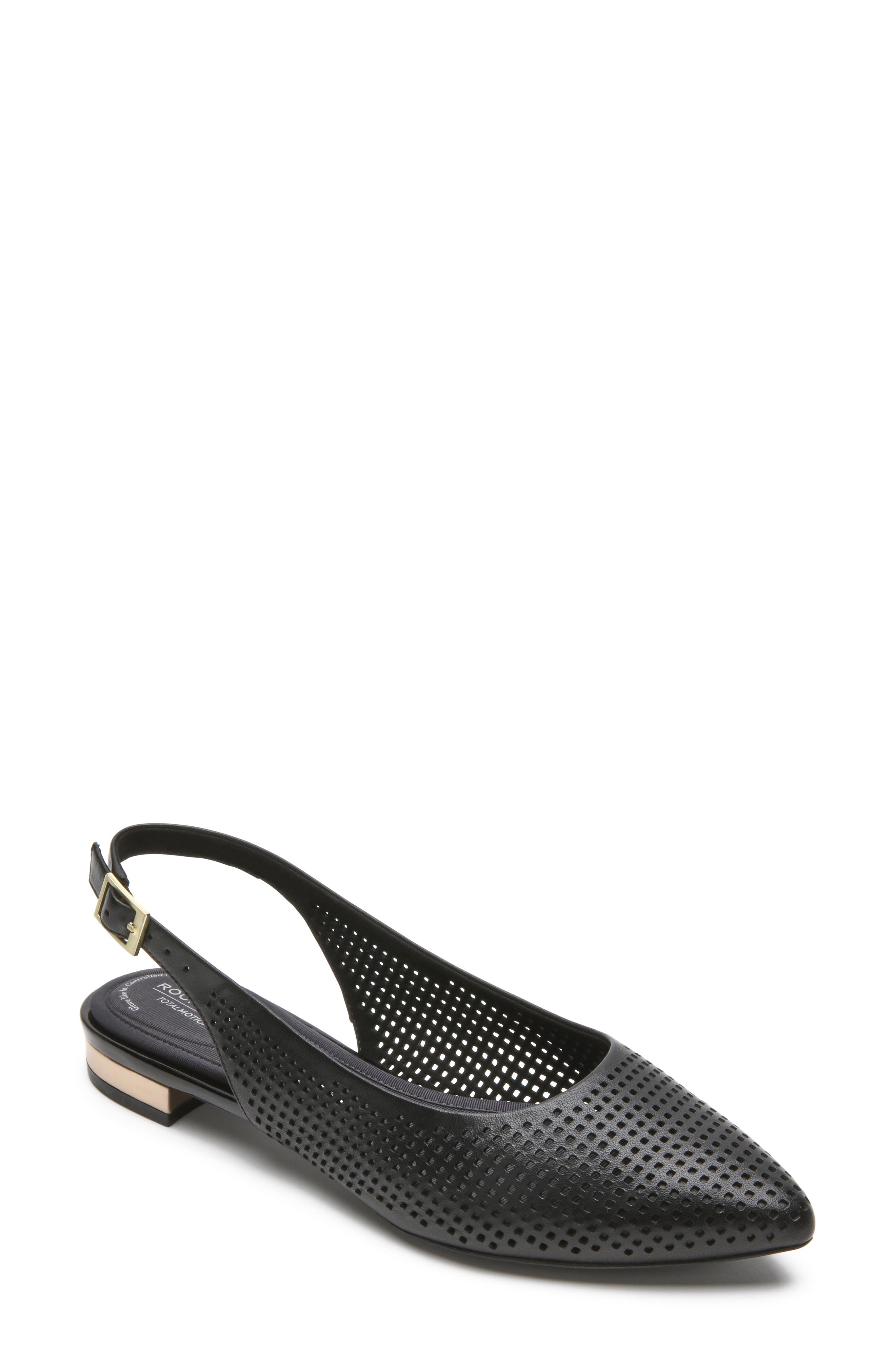 Rockport Adelyn Perforated Slingback Flat, Main, color, 
