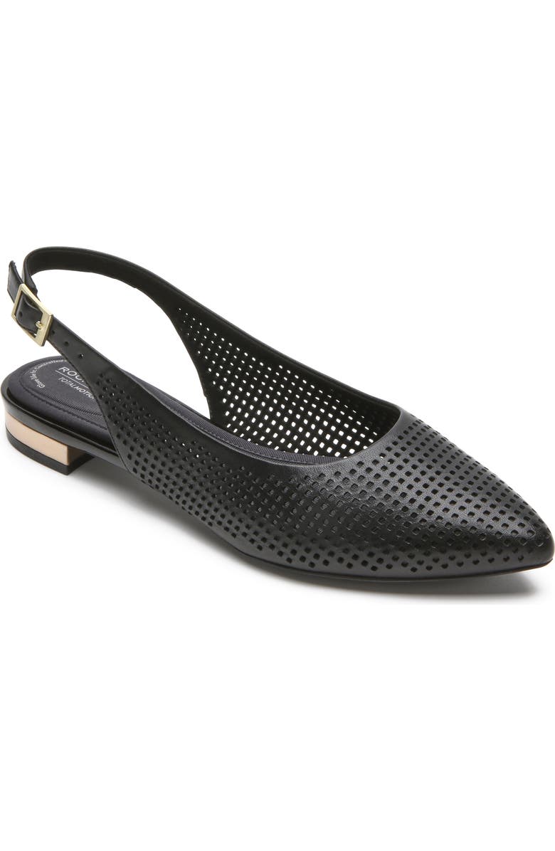 Rockport Adelyn Perforated Slingback Flat, Main, color,