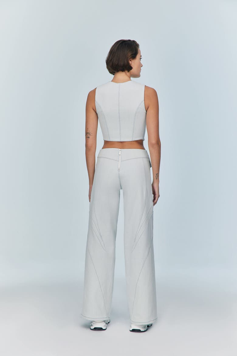 Myla Denim Top, Alternate, color, Ice Blue