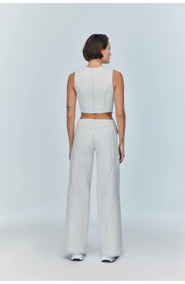 Jendue Myla Denim Top, Alternate, color, Ice Blue