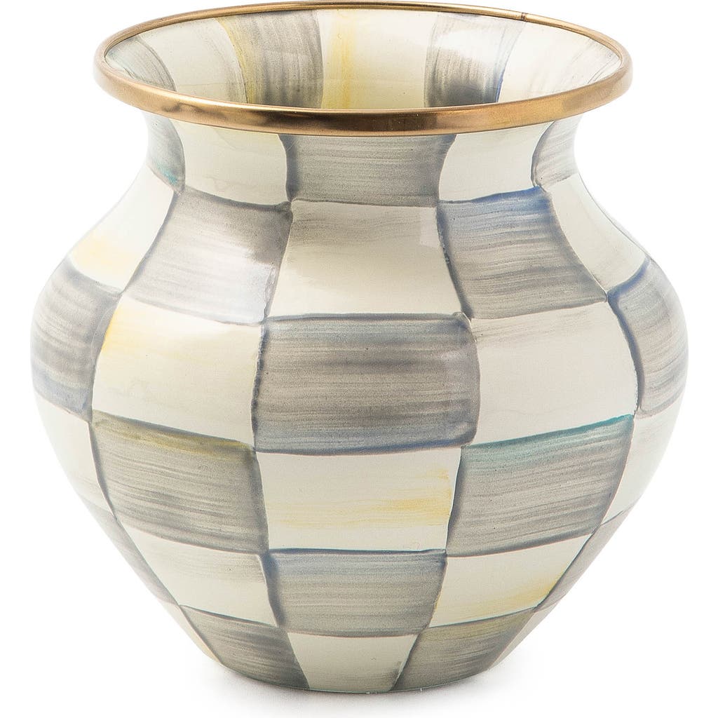 Mackenzie-childs Mackenzie Childs Sterling Check Enameled Steel Vase