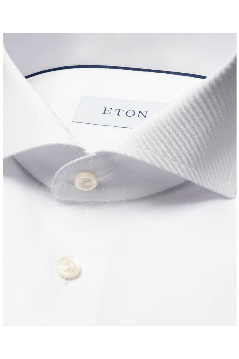 Slim Fit Twill Dress Shirt, Alternate, color, WHITE