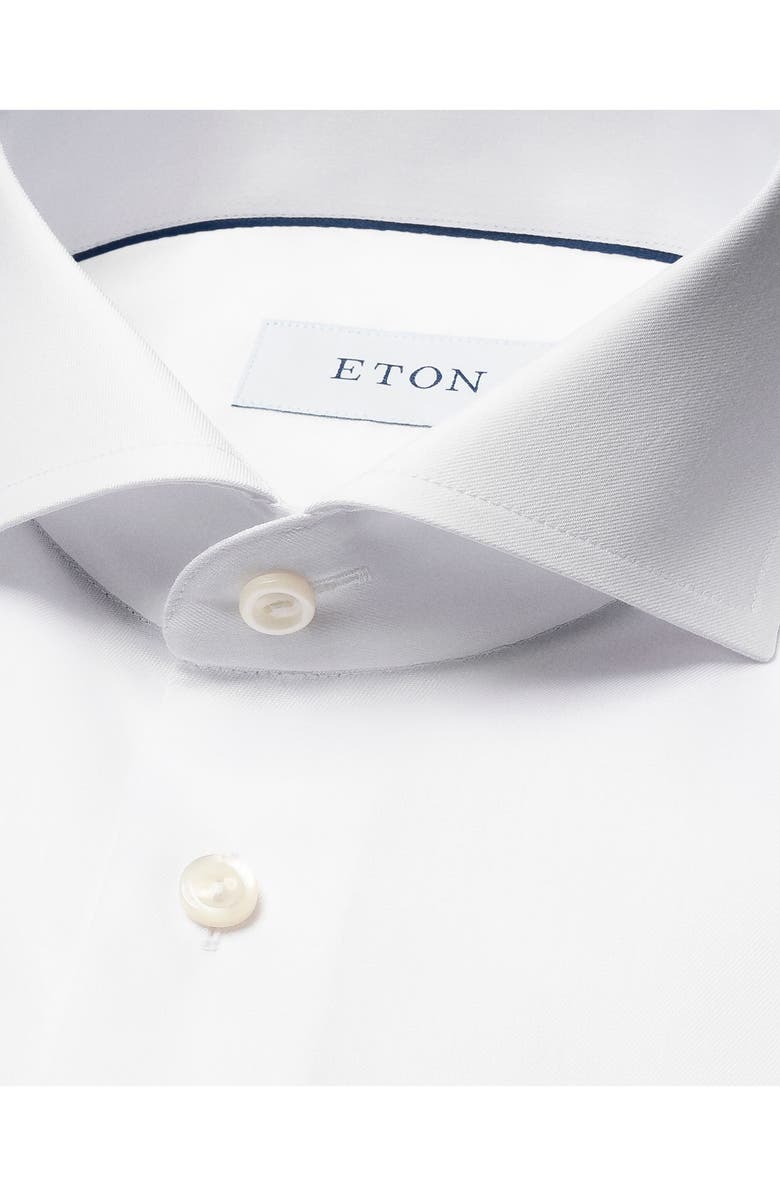 Eton Slim Fit Twill Dress Shirt, Alternate, color, White