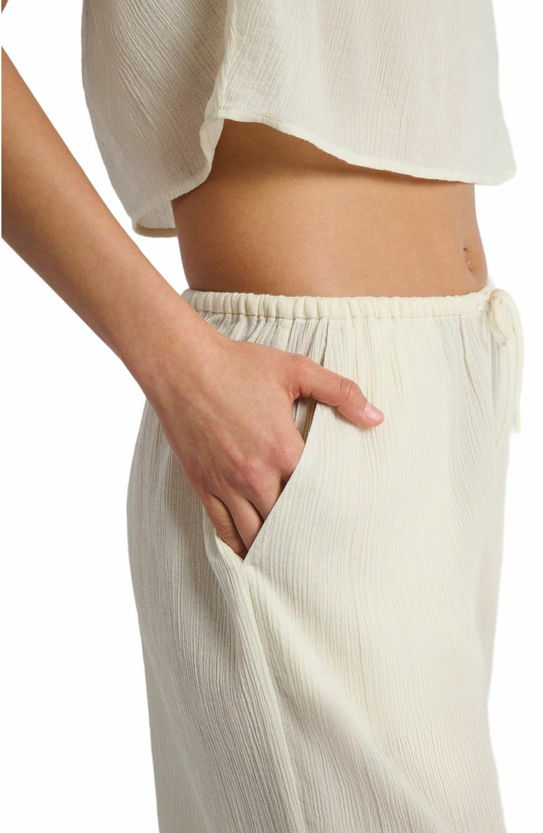 Onia Crinkle Gauze Drawstring Pant, Alternate, color, Egret