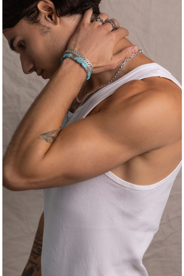 Braided Chain Bracelet, Alternate, color, Silver