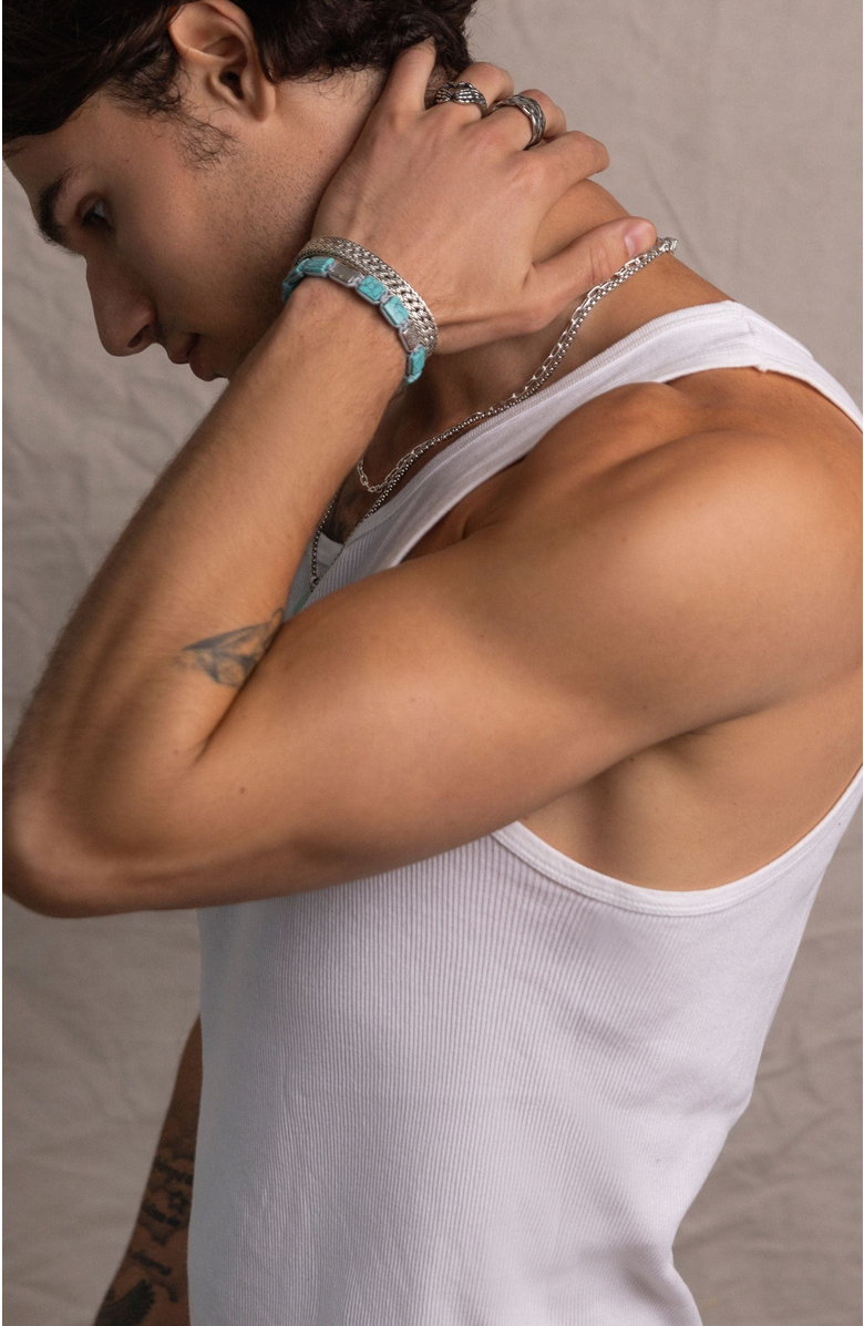 Nialaya Braided Chain Bracelet, Alternate, color, Silver