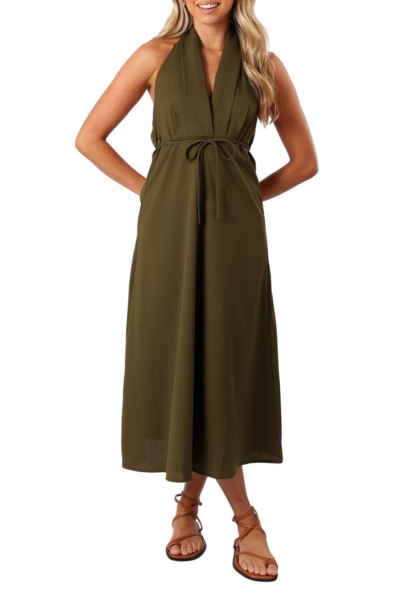 Ivy Halter Dress, Main, color, OLIVE