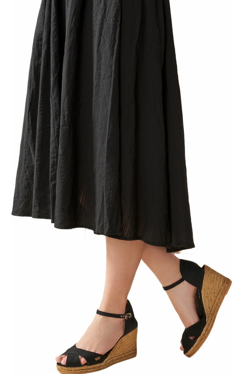 VISCATA Aiguablava Canvas Espadrille Sandal Wedges, Alternate, color, Black