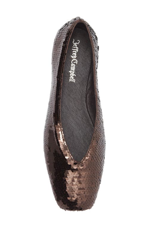Jeffrey Campbell Fathom Sequin Square Toe Flat In Brown