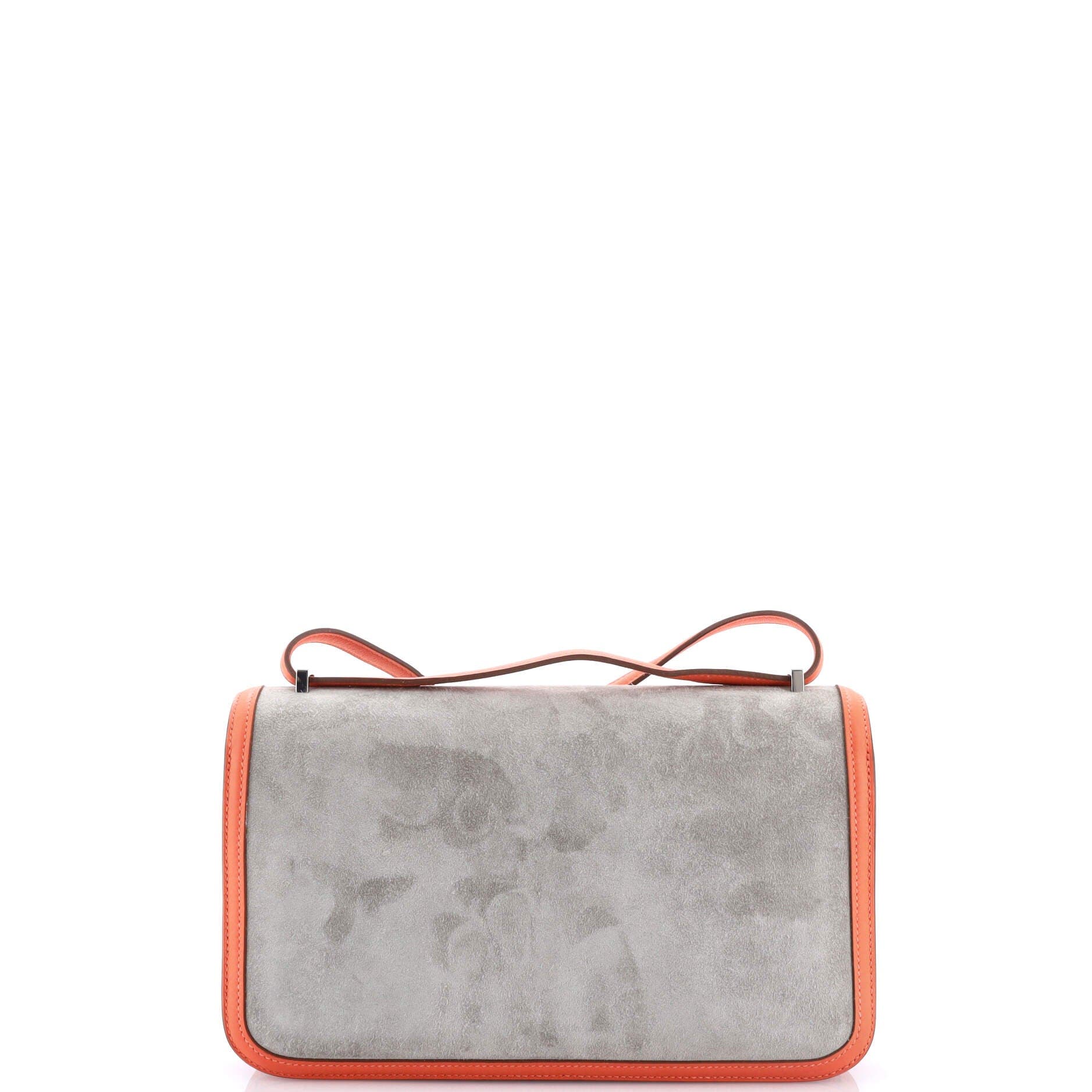 Pre-Owned Hermes Constance Elan Bag Doblis Suede with Swift 25, Alternate, color, Gris Tourterelle/Crevette