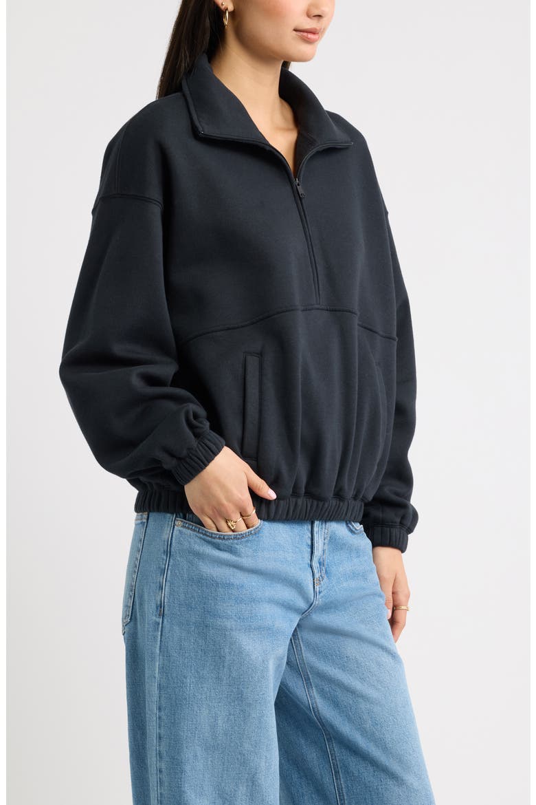 Half Zip Sweatshirt, Alternate, color, BLACK JET