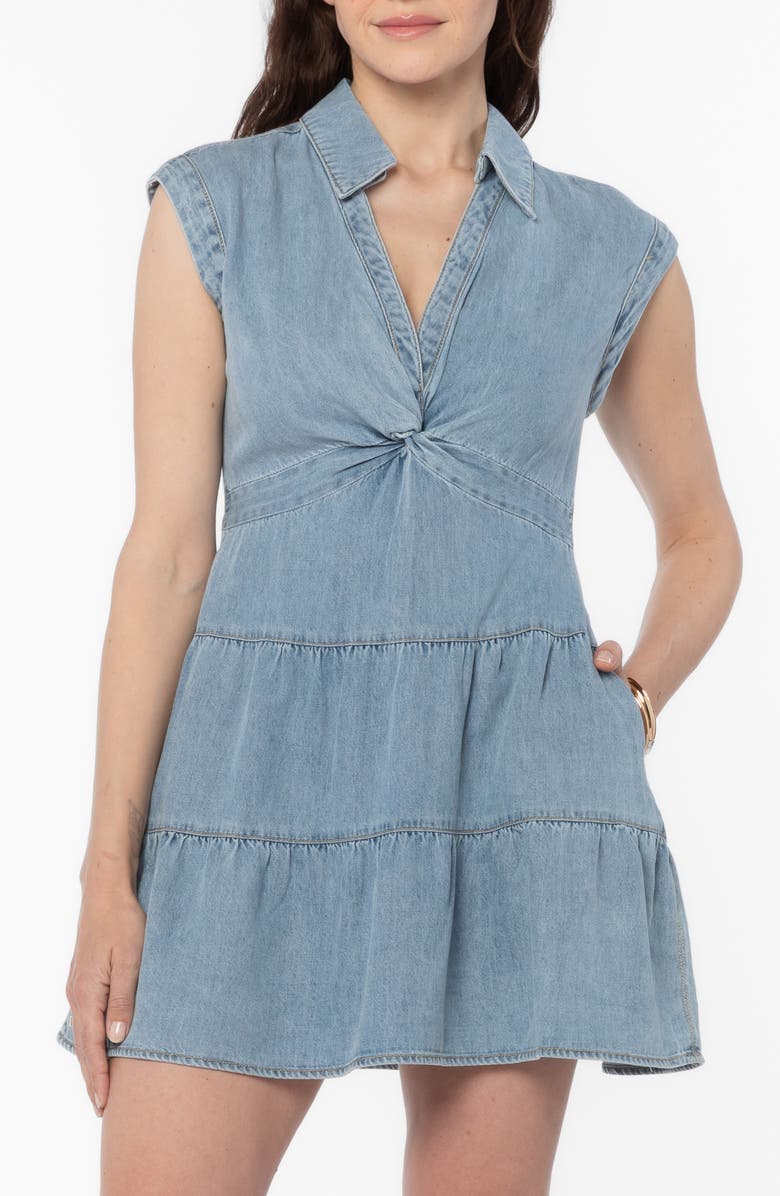 VELVET HEART Fallon Twist Front Denim Minidress, Alternate, color, Vintage Havana