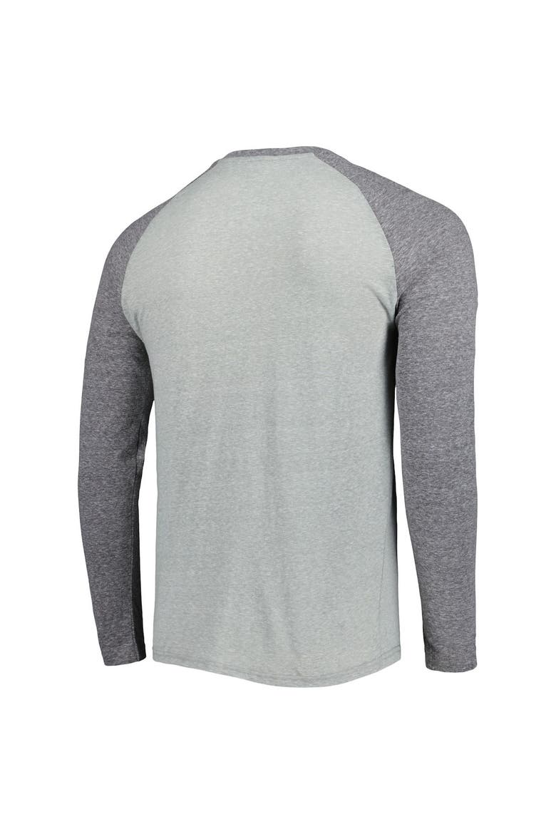 Men's Concepts Sport Heathered Gray/Heathered Charcoal Charlotte FC Ledger Raglan Long Sleeve T-Shirt, Alternate, color, Charcoal