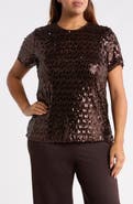 Anne Klein Sequin Short Sleeve Tee