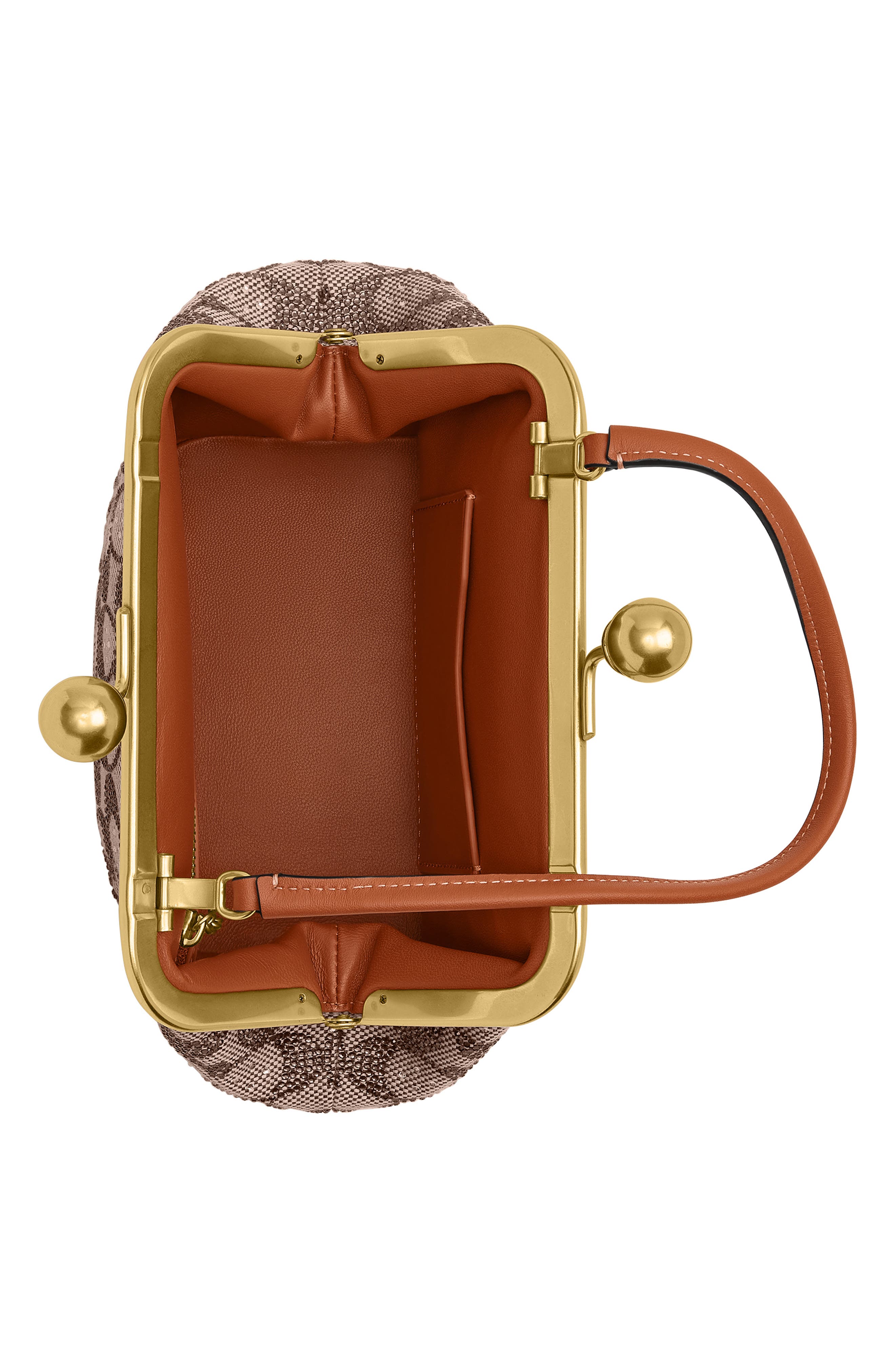 COACH Crystal Signature Jacquard Frame Clutch, Alternate, color, 