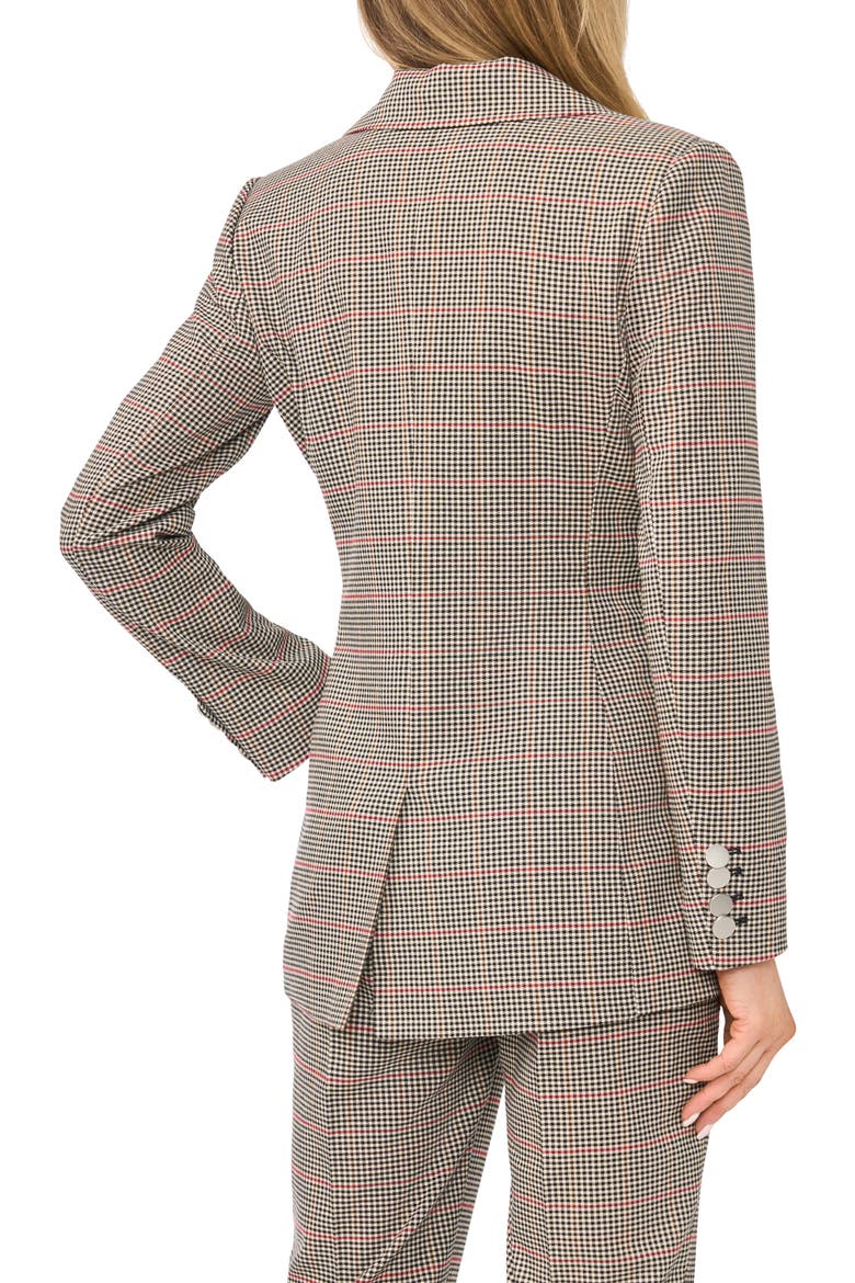 Print Single Button Blazer, Alternate, color, RICH BLACK/BEIGE