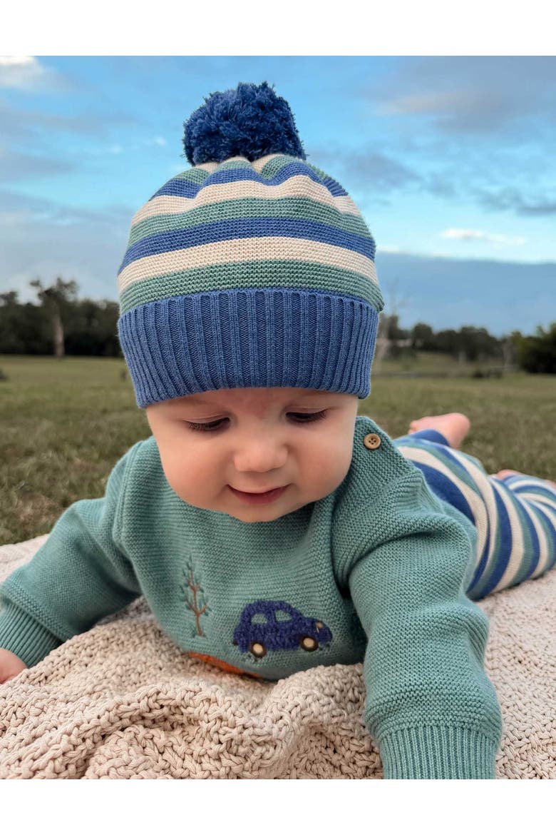 Striped Beanie, Alternate, color, Duck Egg Stripe