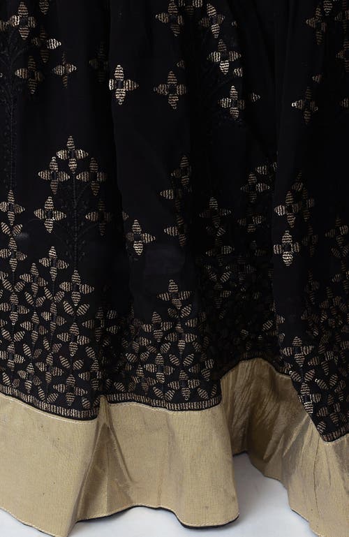 Raas Asha Sequins Embroidered Lehenga Choli In Black And Gold