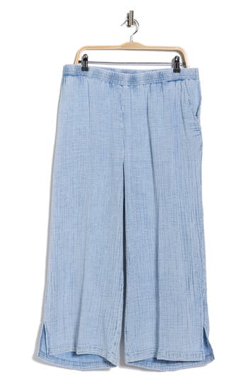 Ruby Rd. Ruby Rd Double Gauze Pull-on Capri Pants In Blue