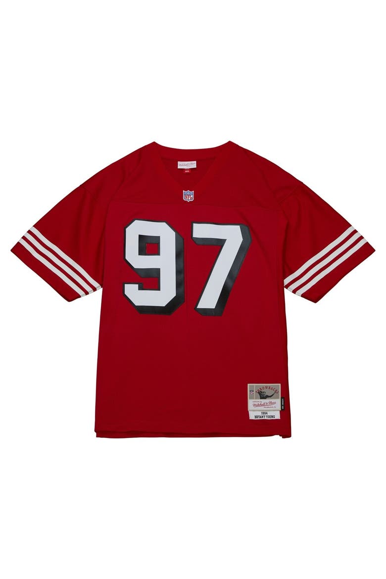 Men's Mitchell & Ness Bryant Young Scarlet San Francisco 49ers Legacy Replica Jersey, Alternate, color, Scarlet