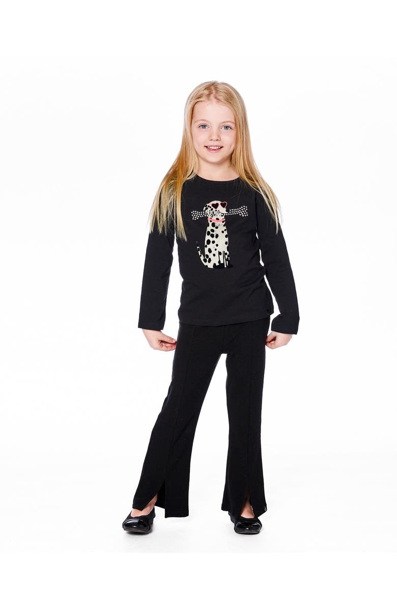 Deux par Deux Organic Cotton T-Shirt with Dalmatian, Main, color, Black