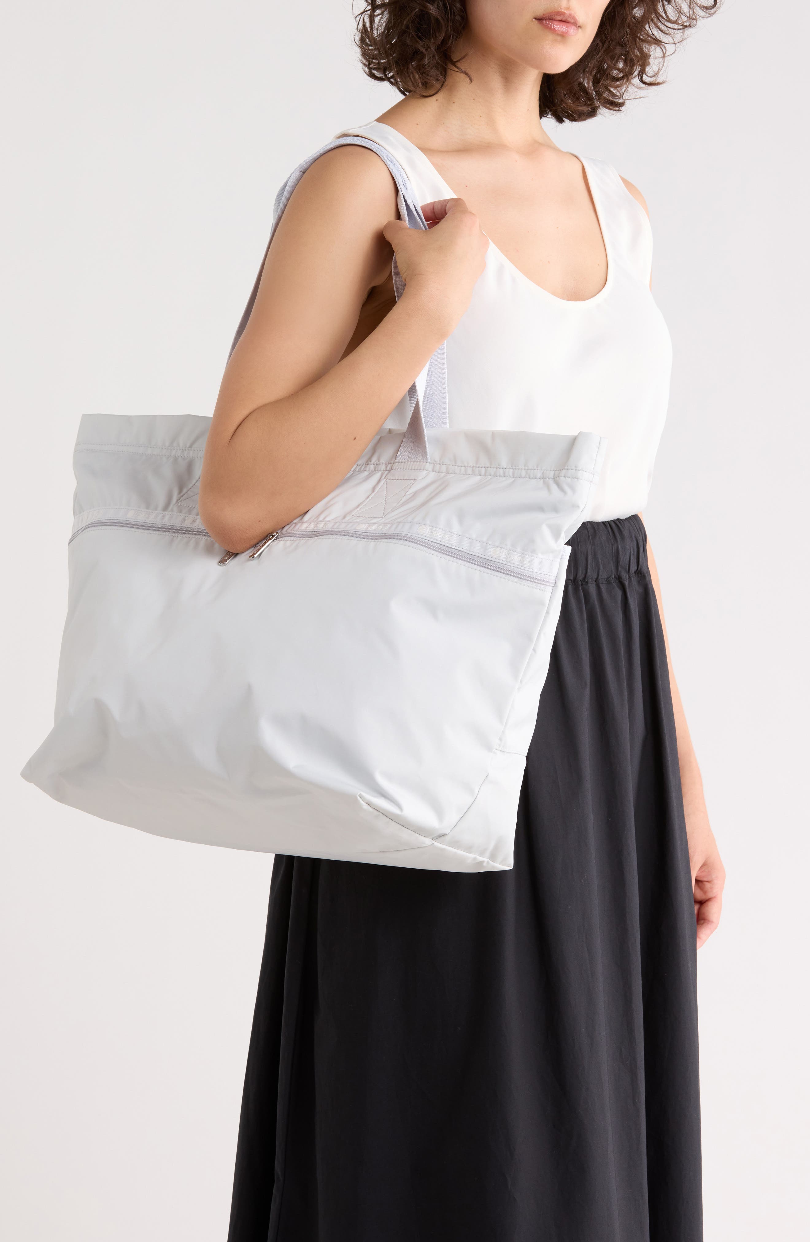 LeSportsac Carlin Zip Top Tote Bag, Alternate, color, Pearl Gray