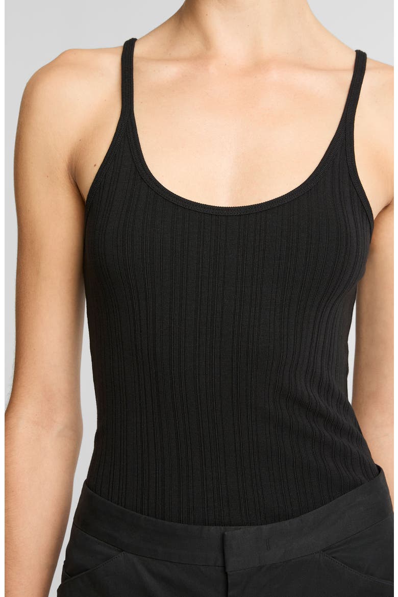 Variegated Rib Tank, Alternate, color, BLACK