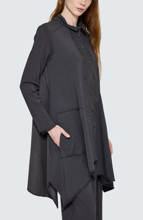 Luukaa Raven Asymmetric Cord-panel Jacket In Black