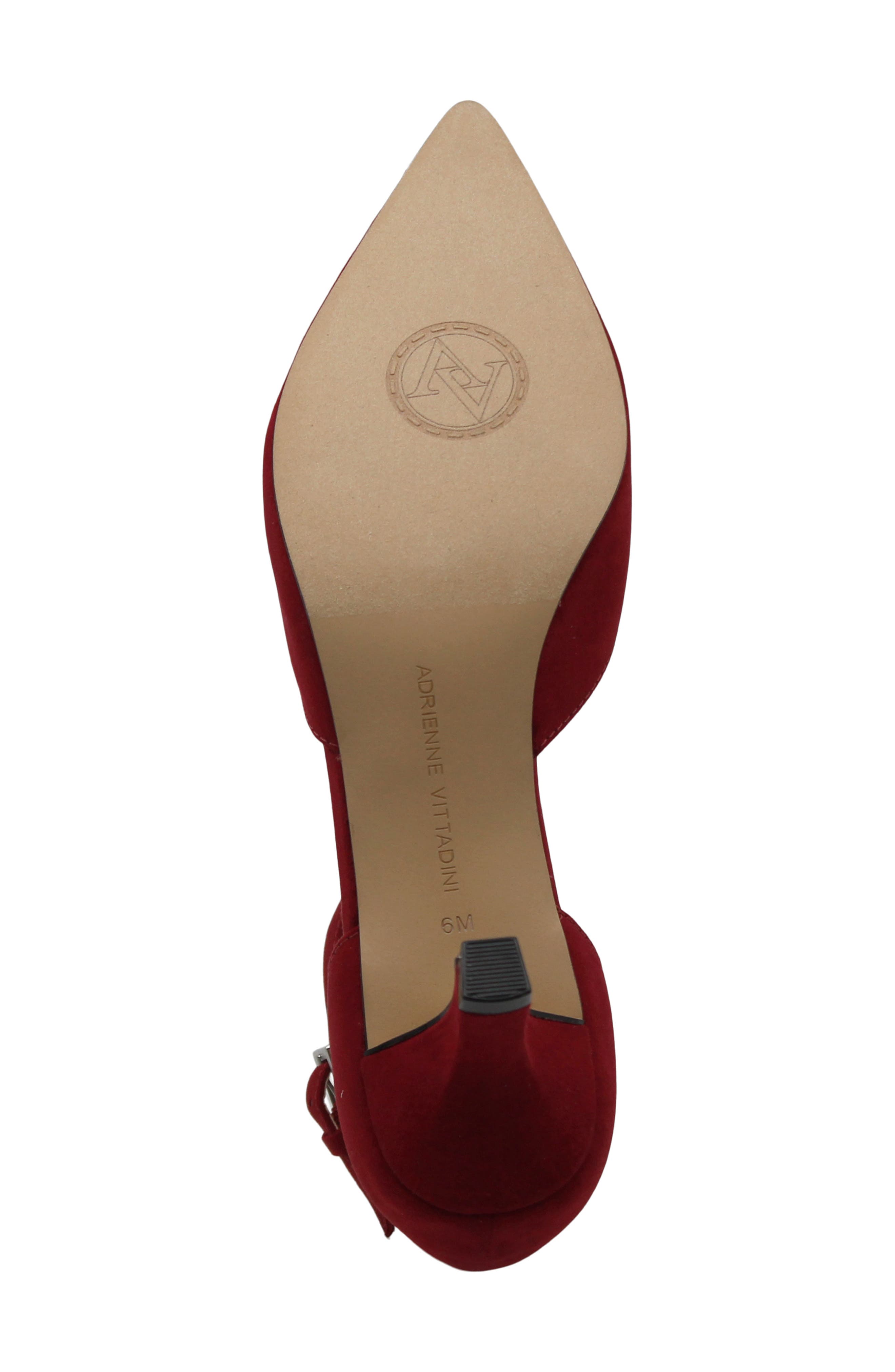 Pristine T-Strap Pointed Toe Pump, Alternate, color, RED