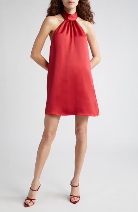 Sam Halter A-Line Satin Minidress
